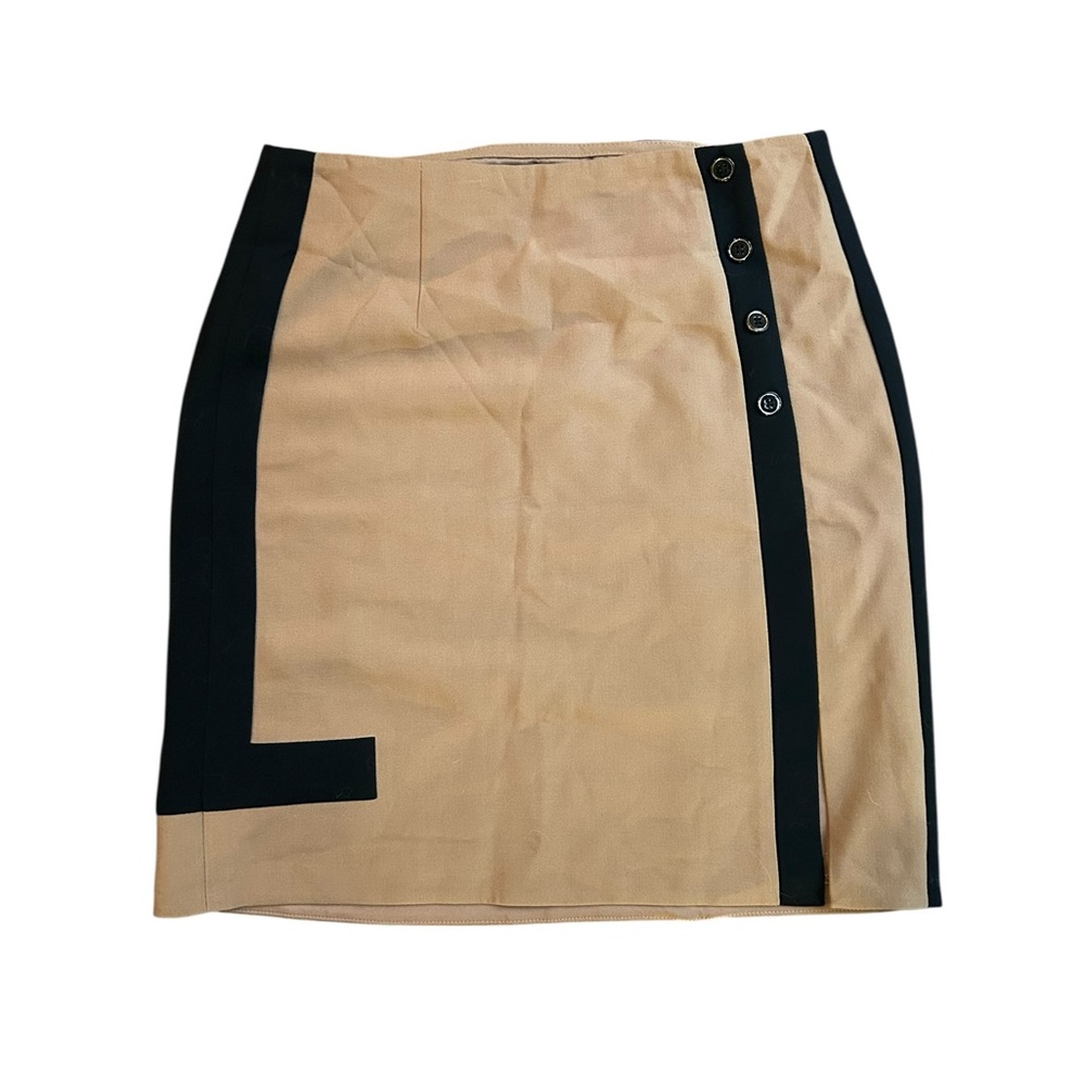 White House Black Market Tan and Black Pencil Skirt Size 4